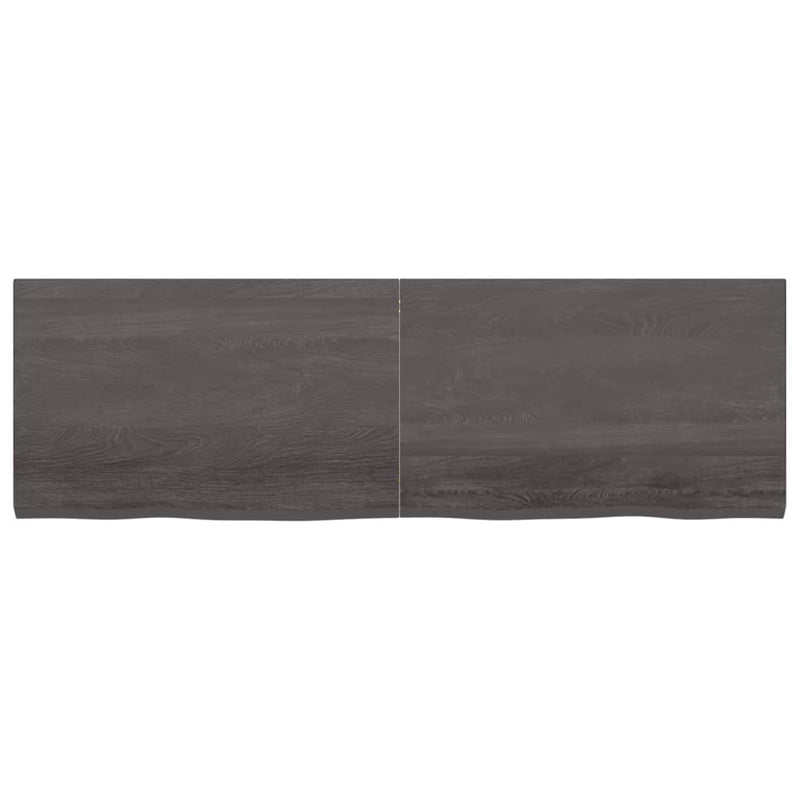 Wall Shelf Dark Grey 160x50x4 cm Treated Solid Wood Oak