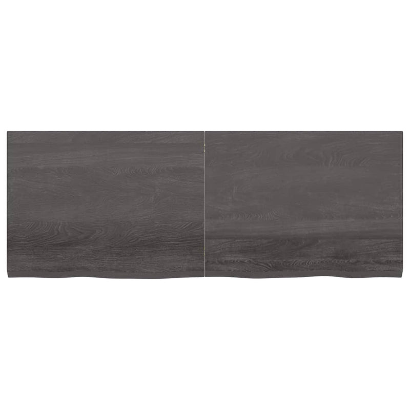 Wall Shelf Dark Grey 160x60x4 cm Treated Solid Wood Oak