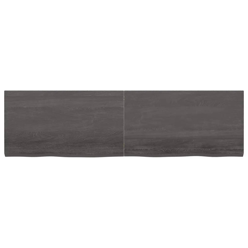 Wall Shelf Dark Grey 180x50x4 cm Treated Solid Wood Oak