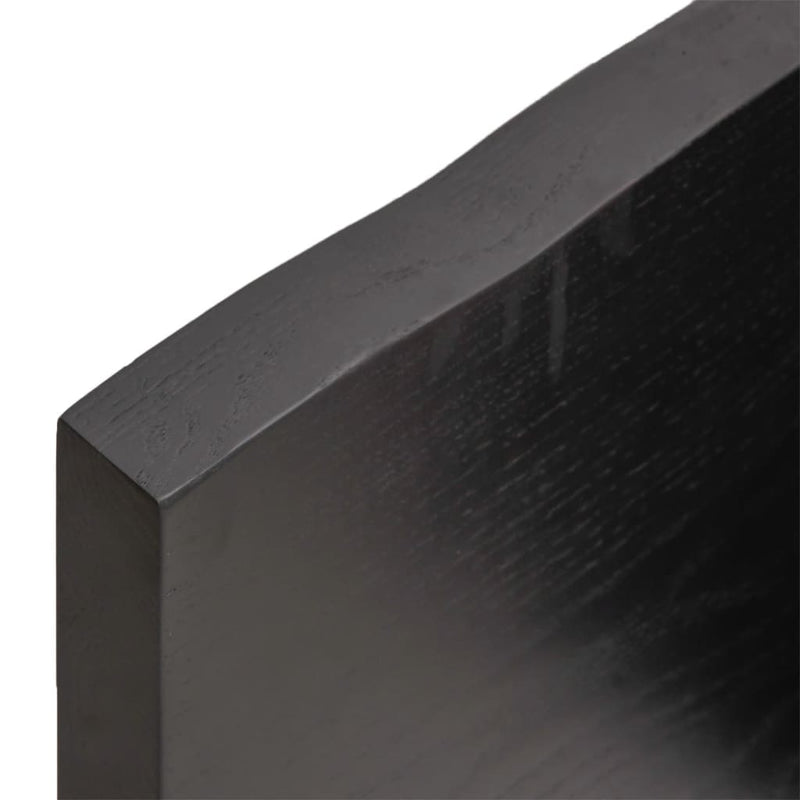 Wall Shelf Dark Grey 180x50x4 cm Treated Solid Wood Oak