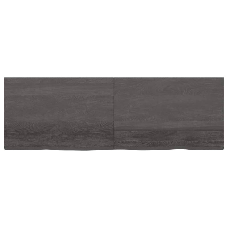 Wall Shelf Dark Grey 180x60x4 cm Treated Solid Wood Oak