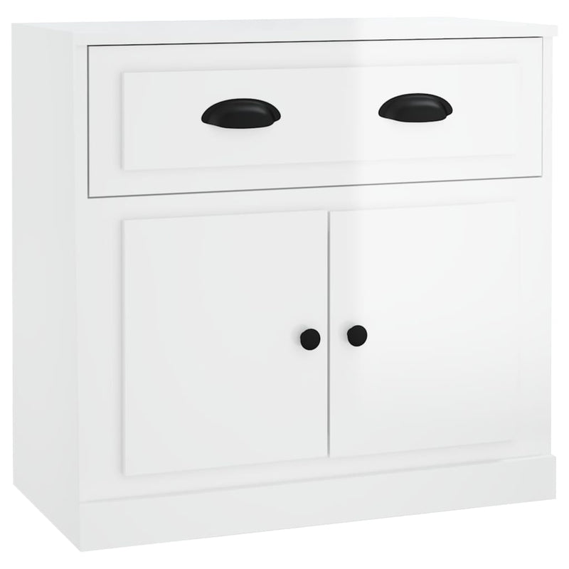Sideboards 2 pcs High Gloss White Engineered Wood