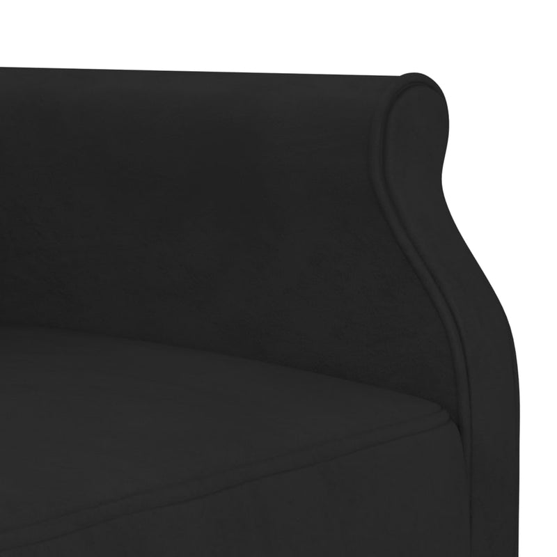 L-shaped Sofa Bed Black 271x140x70 cm Velvet