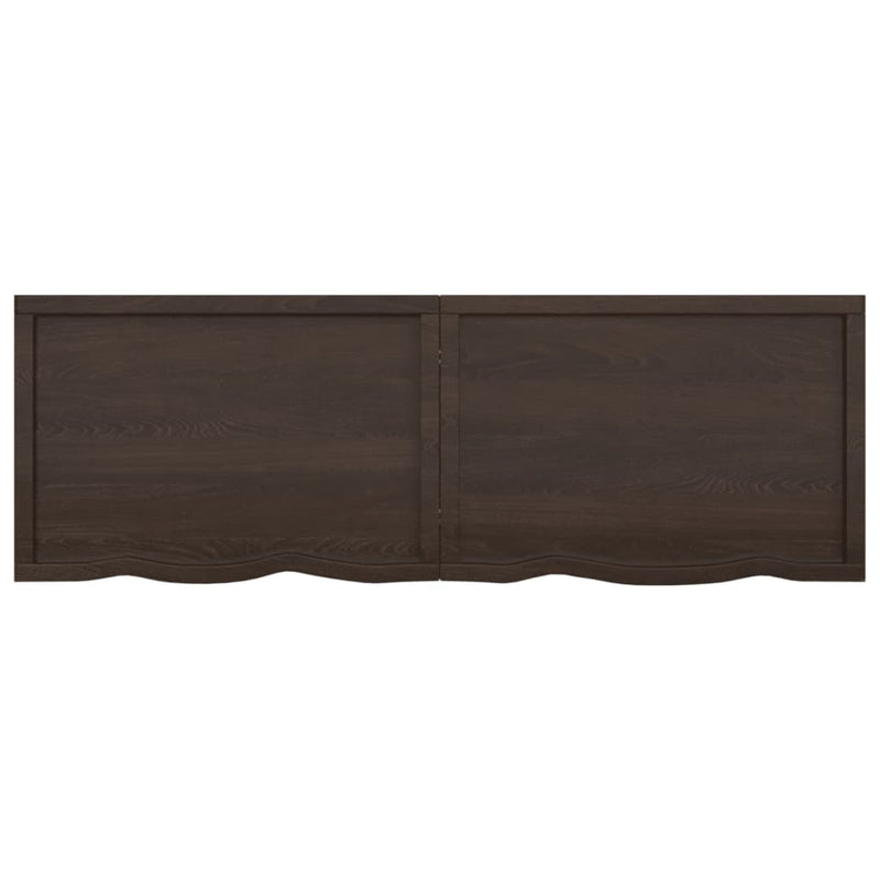 Table Top Dark Grey 180x60x4 cm Treated Solid Wood Oak