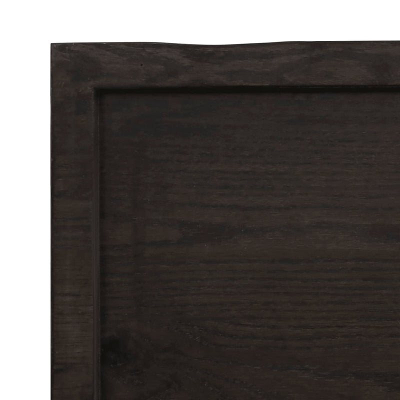 Table Top Dark Grey 180x60x4 cm Treated Solid Wood Oak