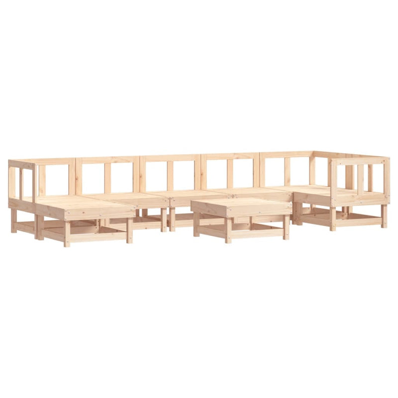 8 Piece Garden Lounge Set with Cushions Solid Wood