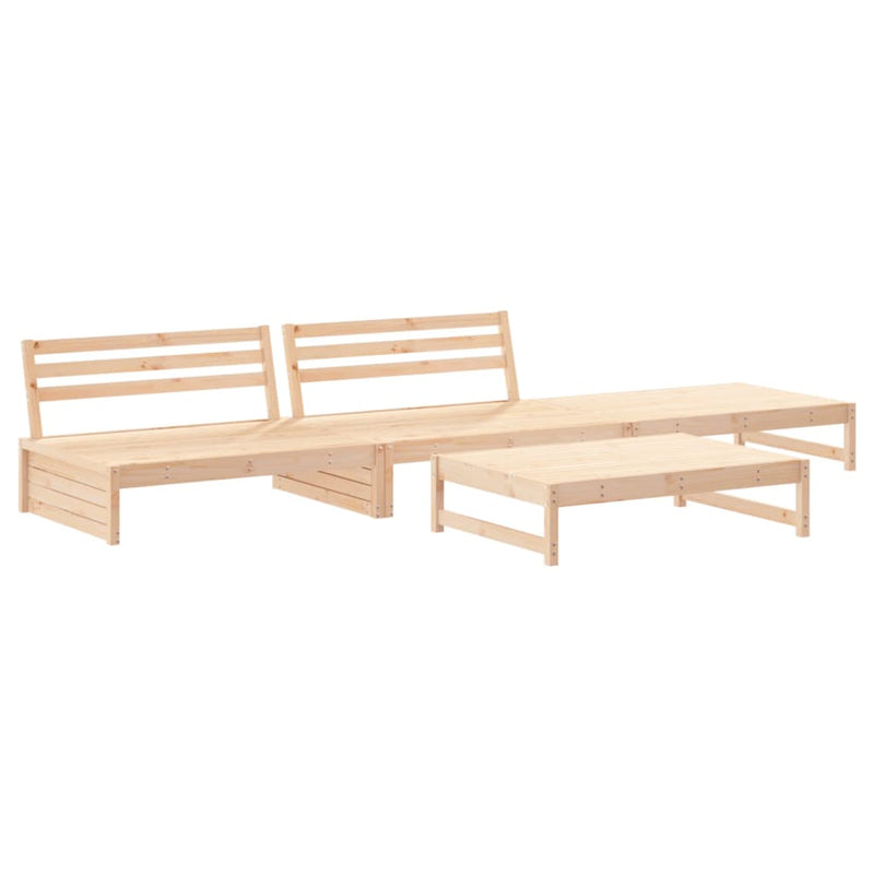 4 Piece Garden Lounge Set with Cushions Solid Wood