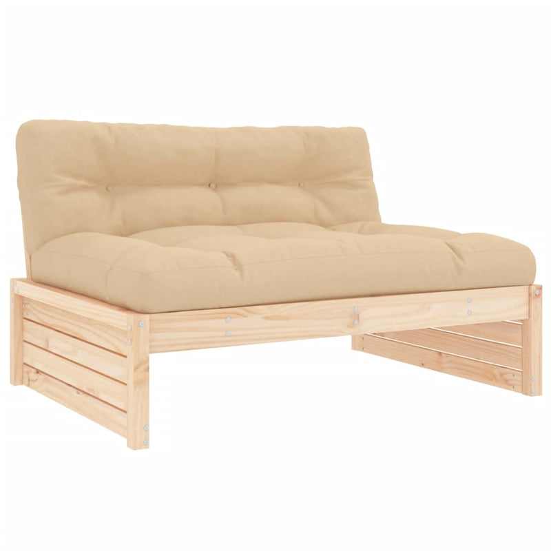 5 Piece Garden Lounge Set with Cushions Solid Wood