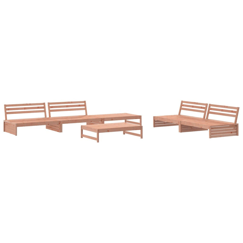 6 Piece Garden Lounge Set with Cushions Solid Wood Douglas