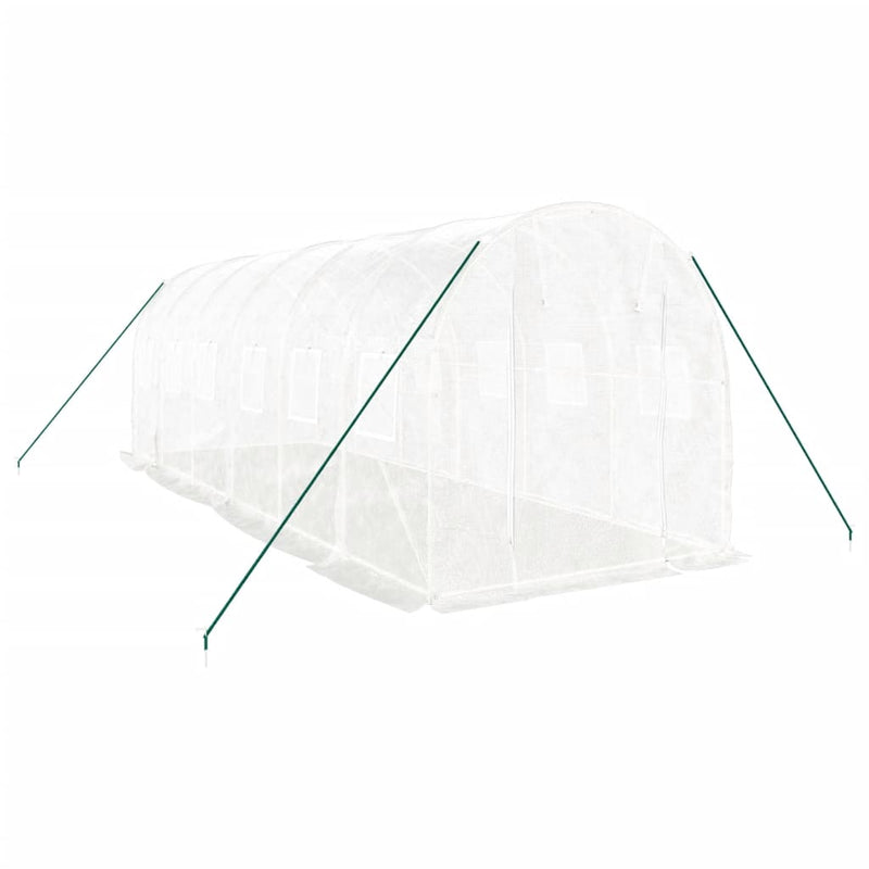 Greenhouse with Steel Frame White 12 m² 6x2x2 m