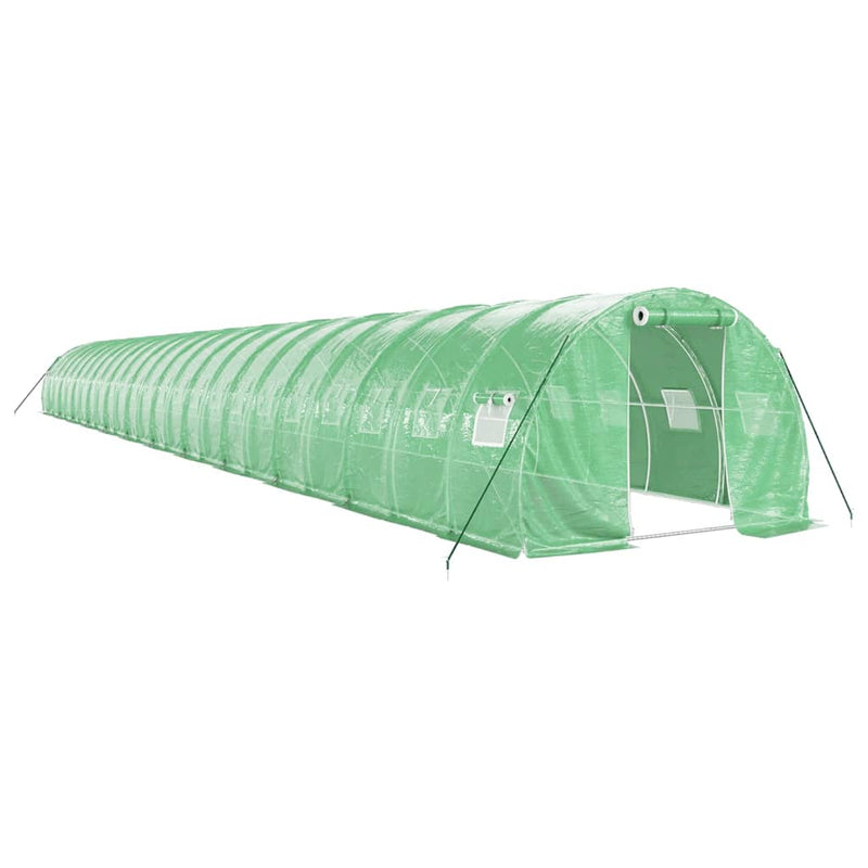 Greenhouse with Steel Frame Green 72 m² 24x3x2 m