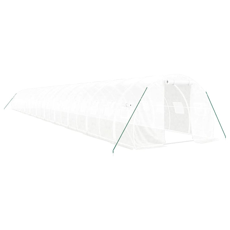 Greenhouse with Steel Frame White 66 m² 22x3x2 m