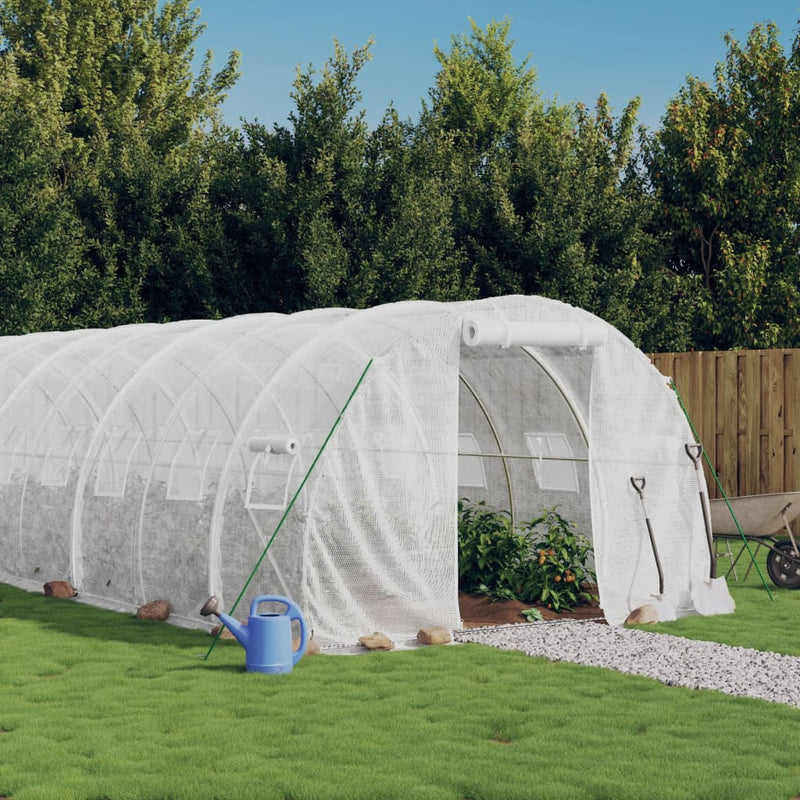 Greenhouse with Steel Frame White 66 m² 22x3x2 m