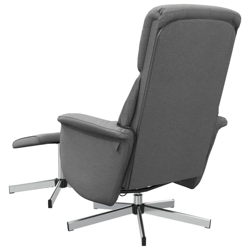 Massage Recliner Chair with Footstool Dark Grey Fabric