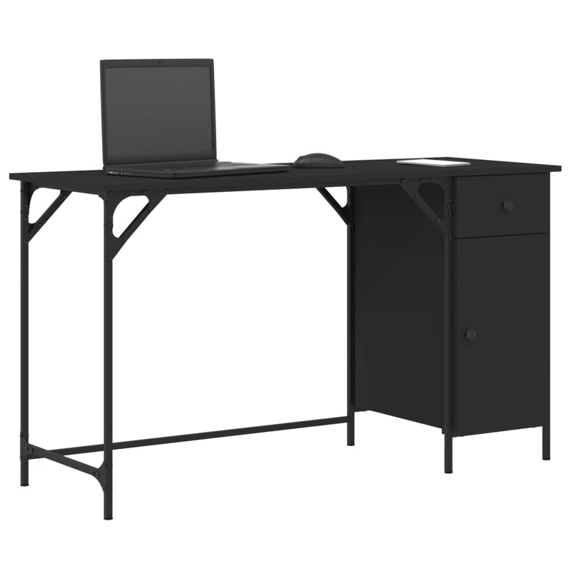 Computer Desk Black 131x48x75 cm Engineered Wood