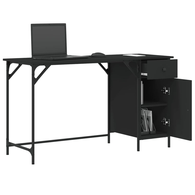 Computer Desk Black 131x48x75 cm Engineered Wood