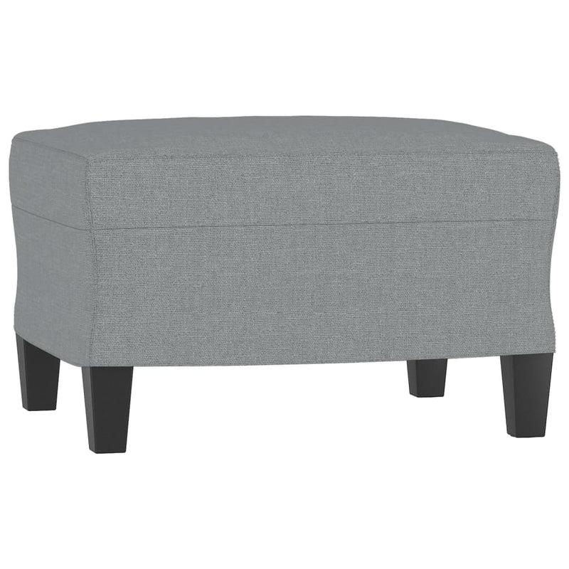 3-Seater Sofa with Footstool Light Grey 180 cm Fabric