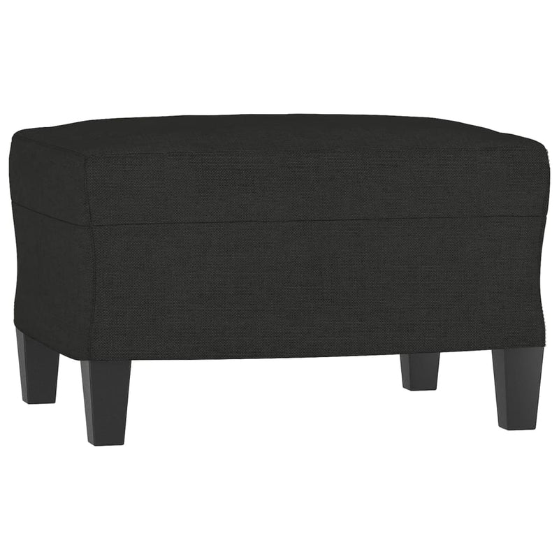 3-Seater Sofa with Footstool Black 180 cm Fabric