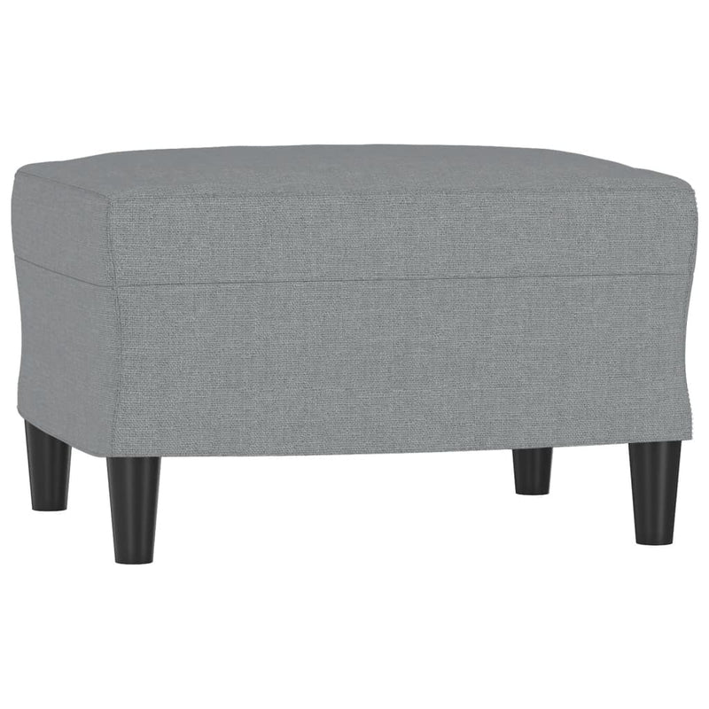 3-Seater Sofa with Footstool Light Grey 180 cm Fabric