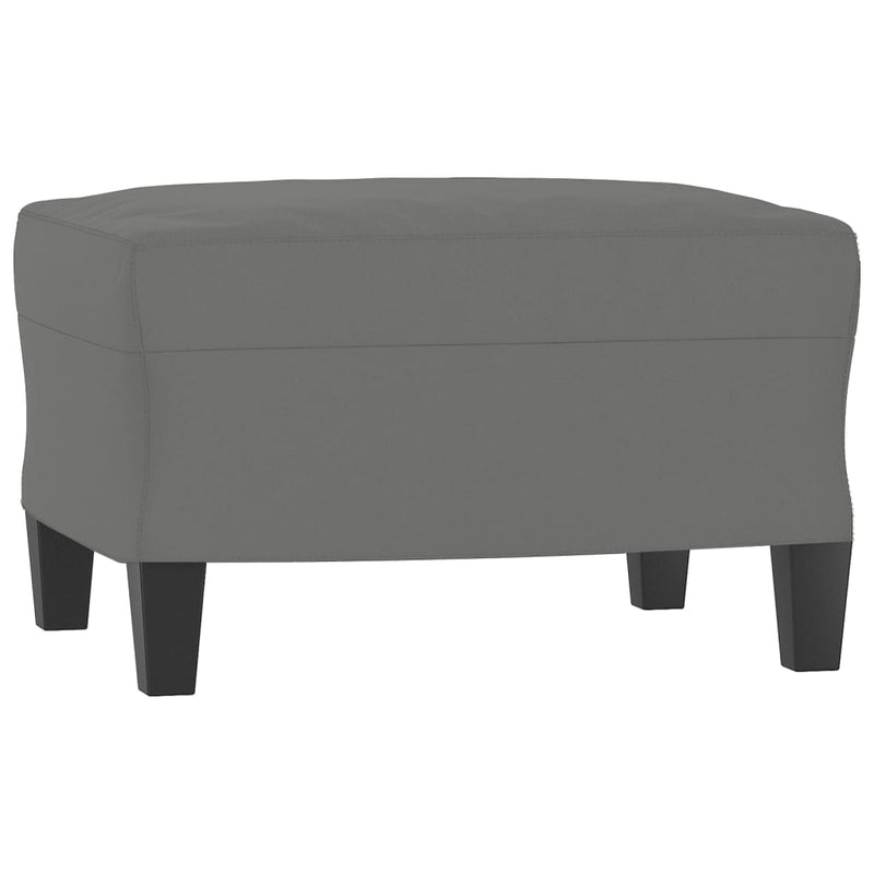 3-Seater Sofa with Footstool Dark Grey 180 cm Microfibre Fabric