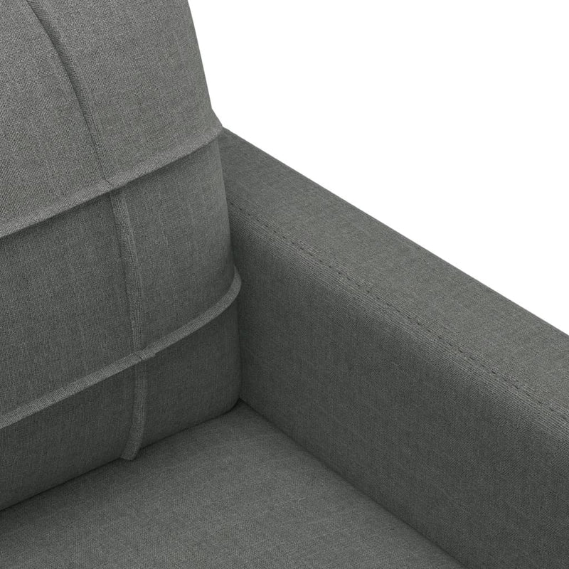 4 Piece Sofa Set with Pillows Dark Grey Fabric