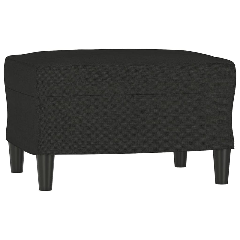 4 Piece Sofa Set with Pillows Black Fabric