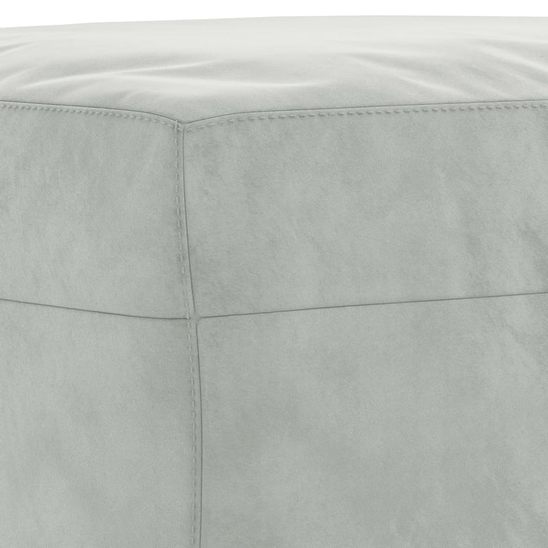4 Piece Sofa Set with Pillows Light Grey Velvet