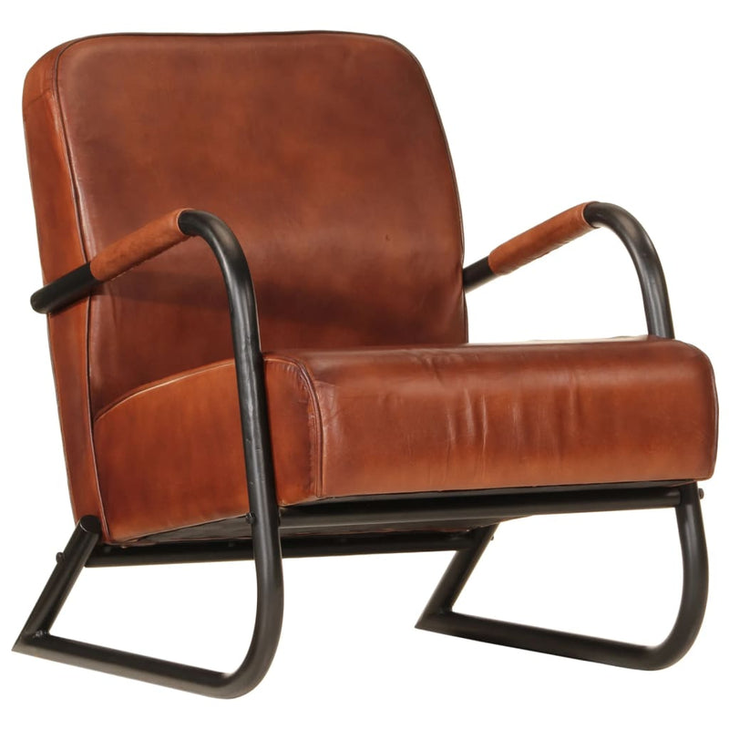 Sofa Chair Brown Real Leather