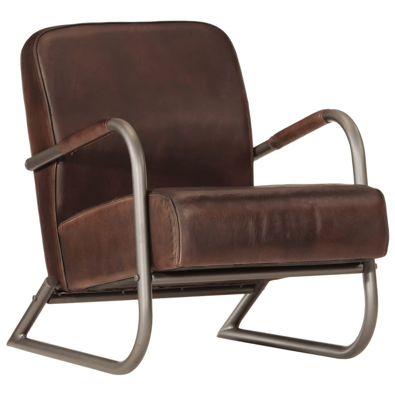Sofa Chair Brown Real Leather