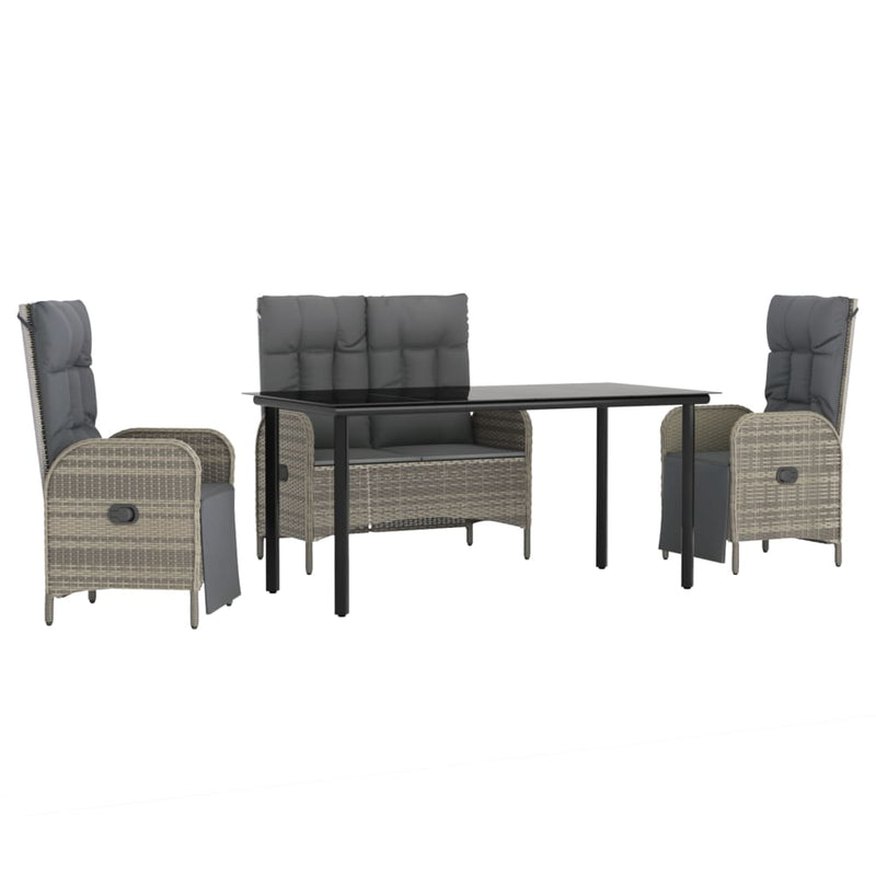 4_Piece_Garden_Dining_Set_with_Cushions_Grey_Poly_Rattan_IMAGE_2_EAN:8721012106994