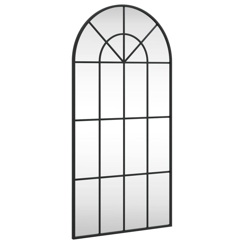 Wall Mirror Black 50x100 cm Arch Iron