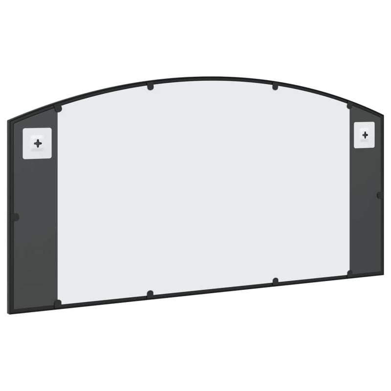 Wall Mirror Black 100x50 cm Arch Iron