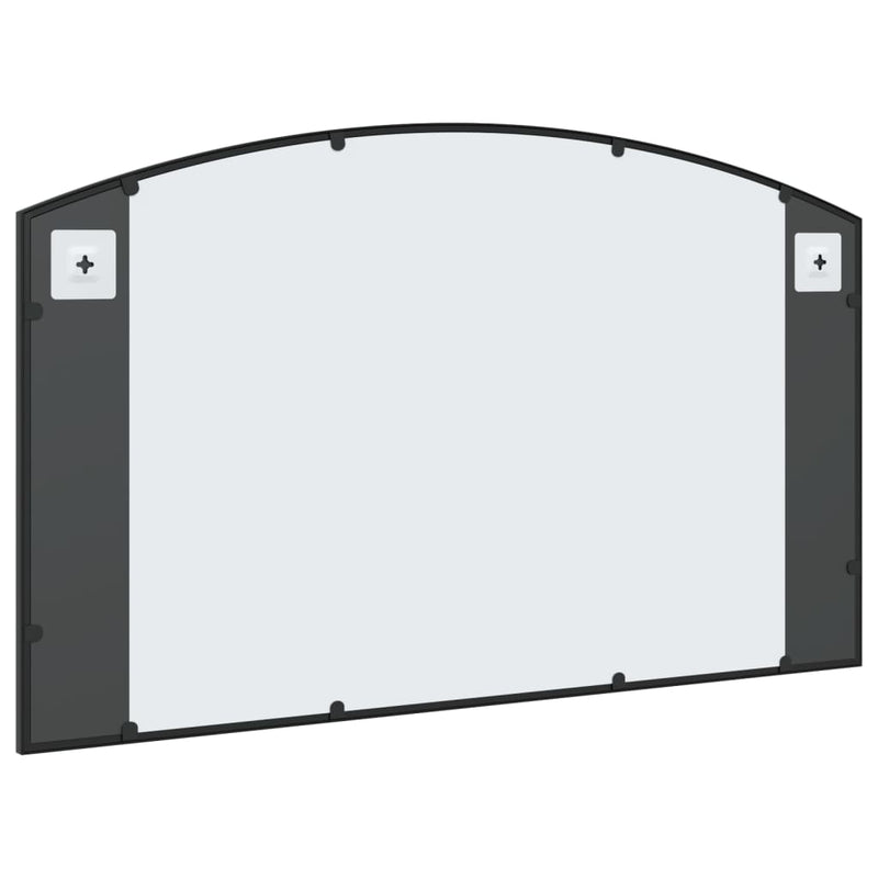 Wall Mirror Black 100x60 cm Arch Iron