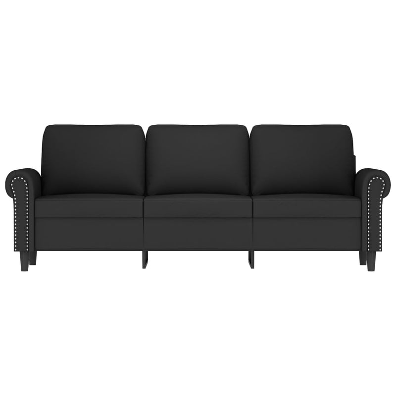 3-Seater Sofa Black 180 cm Velvet