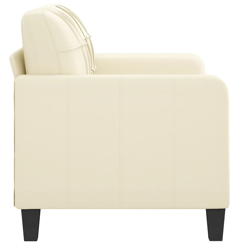 2-Seater Sofa Cream 120 cm Faux Leather