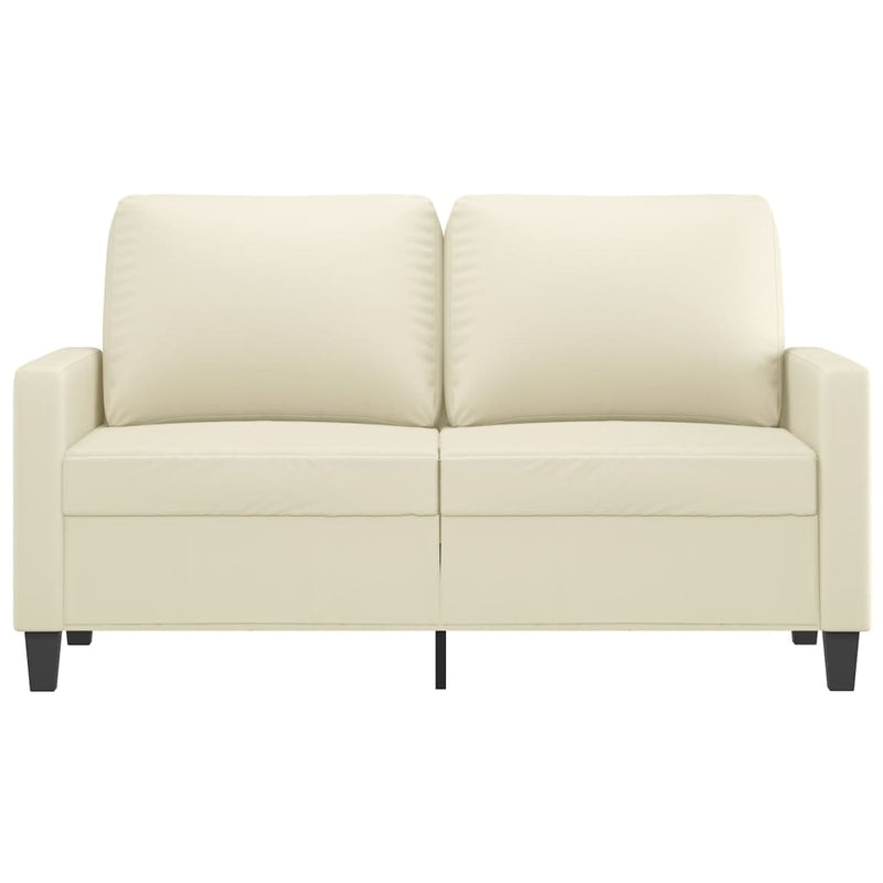 2-Seater Sofa Cream 120 cm Faux Leather