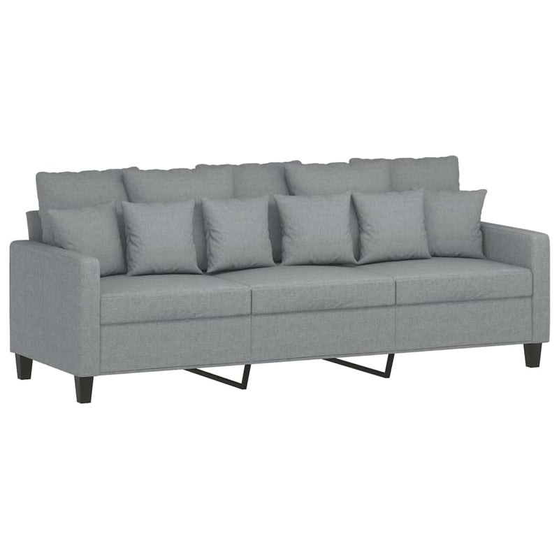 3-Seater Sofa Light Grey 180 cm Fabric