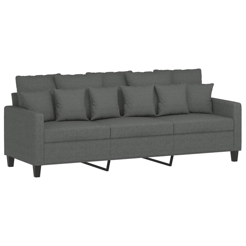 3-Seater Sofa Dark Grey 180 cm Fabric