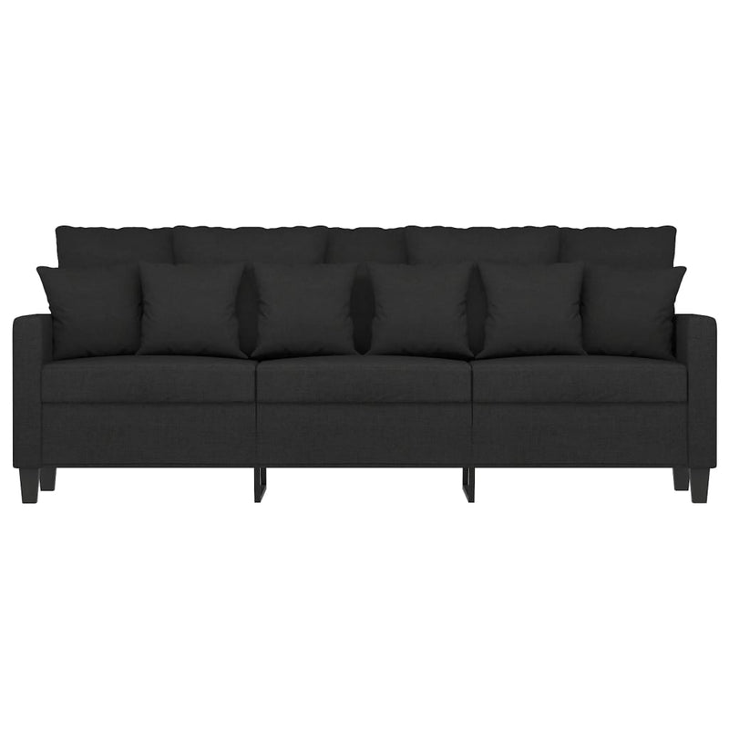 3-Seater Sofa Black 180 cm Fabric