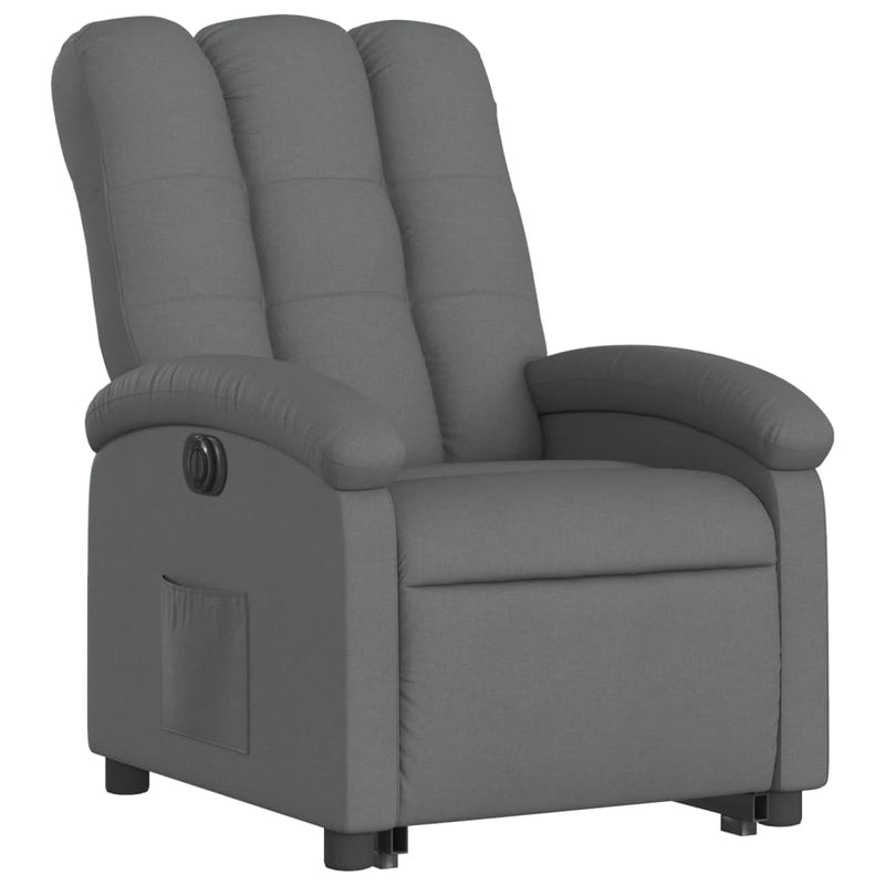 Electric Stand up Recliner Chair Dark Grey Fabric