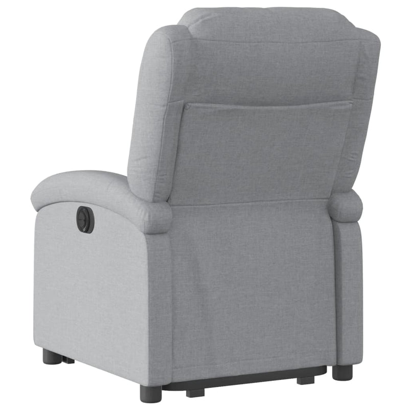 Stand up Recliner Chair Light Grey Fabric