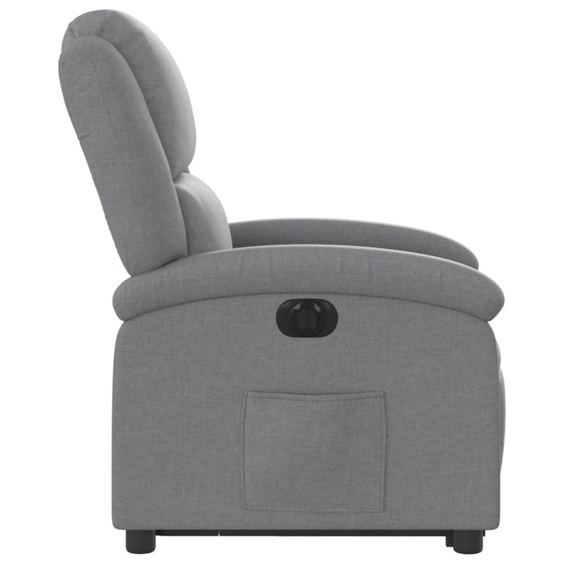 Electric Stand up Recliner Chair Light Grey Fabric