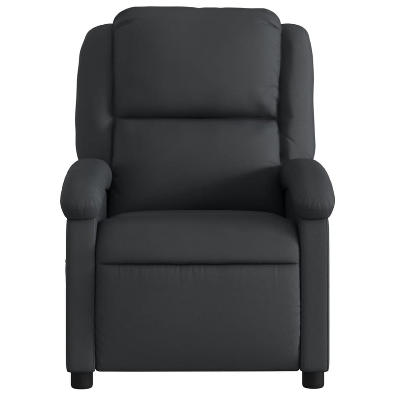 Electric Massage Recliner Chair Black Real Leather