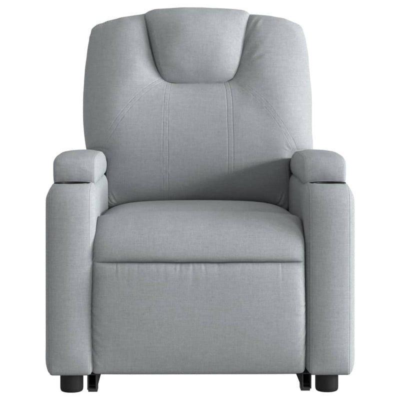 Stand up Recliner Chair Light Grey Fabric