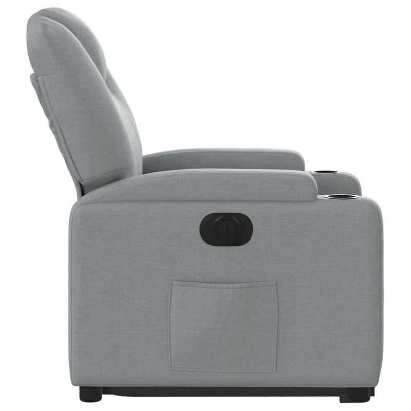 Electric Stand up Recliner Chair Light Grey Fabric