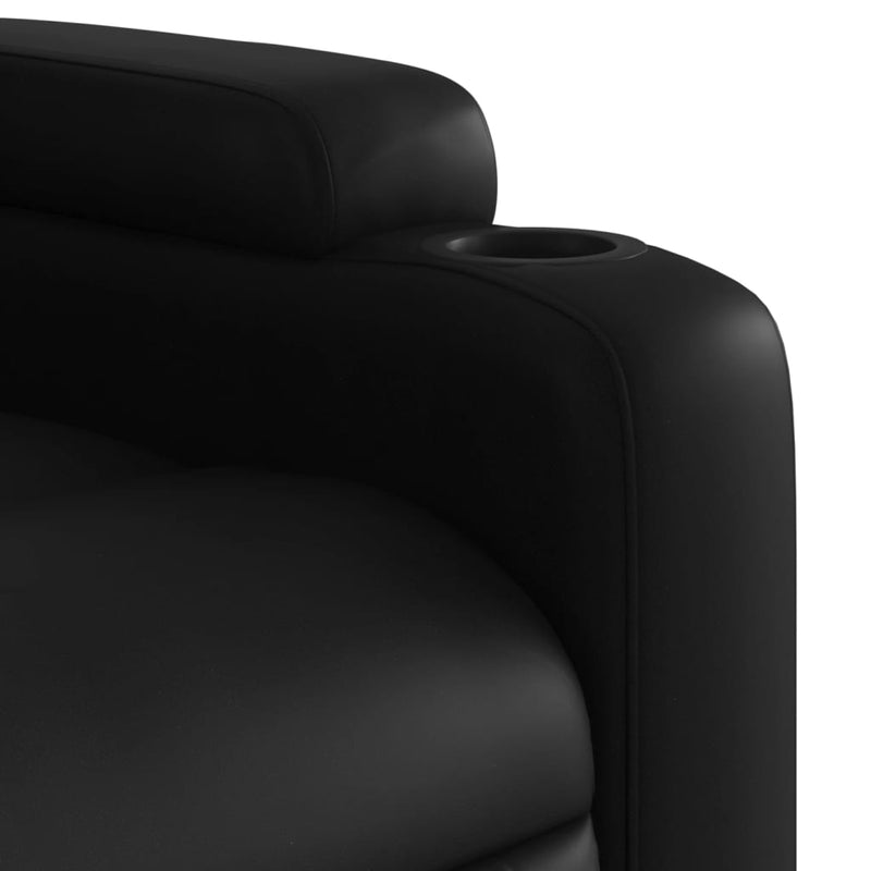 Electric Recliner Chair Black Faux Leather