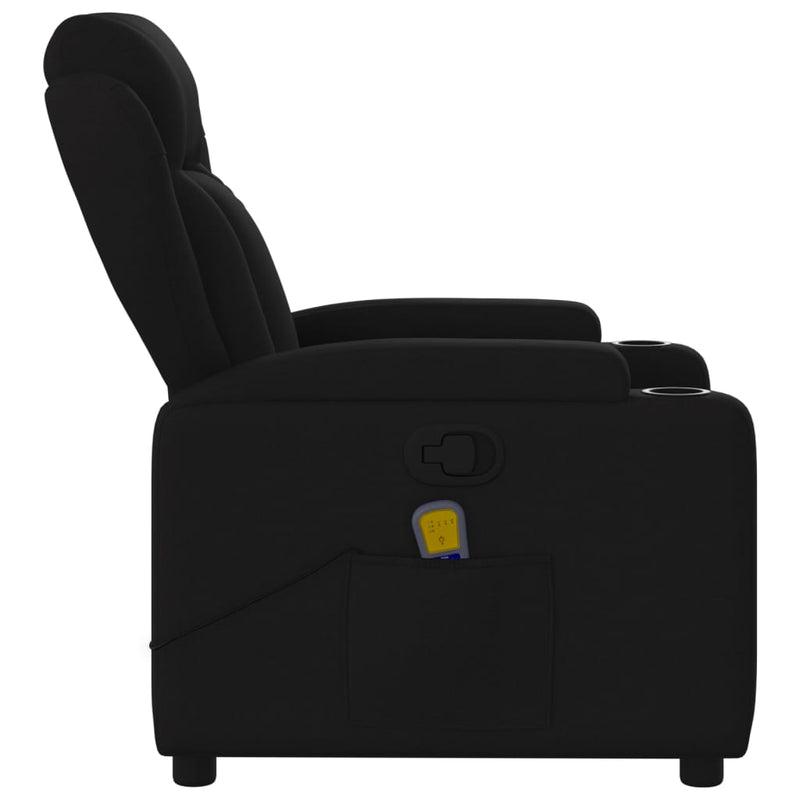 Massage Recliner Chair Black Fabric