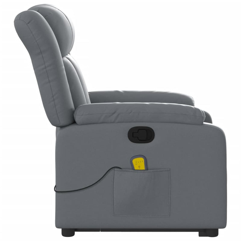 Electric Massage Recliner Chair Grey Faux Leather