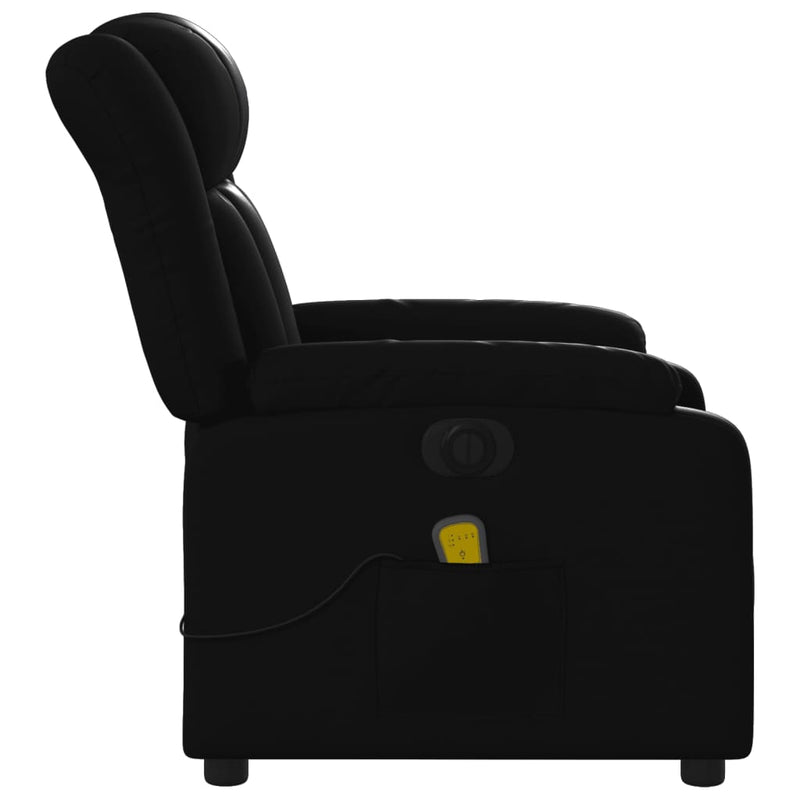 Stand up Massage Recliner Chair Black Faux Leather
