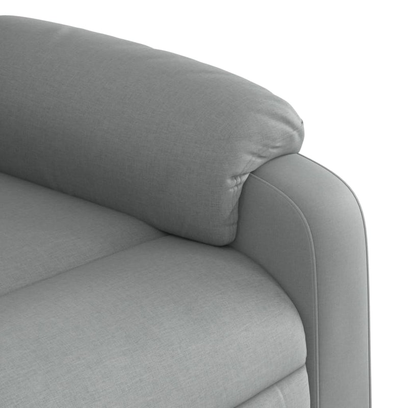 Massage Recliner Chair Light Grey Fabric